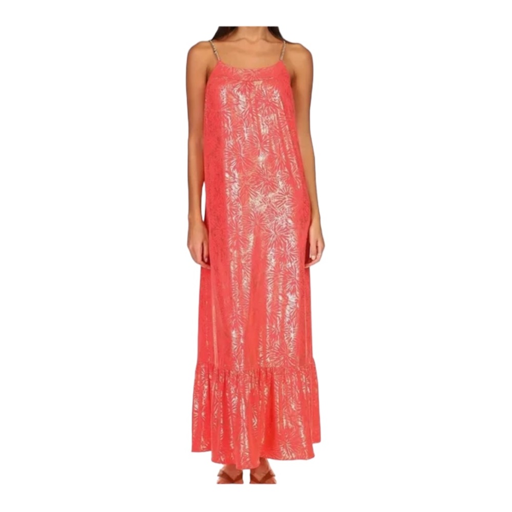Coral Sleeveless Maxi Dress